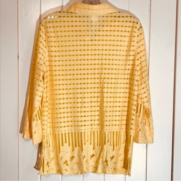 Alfred Dunner Semi Sheer Button Front Blouse - Picture 7 of 9